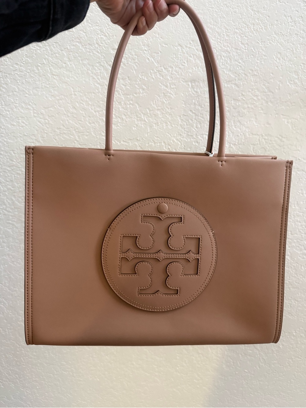 Tory Burch Smooth Leather Tote in Saddle Tan